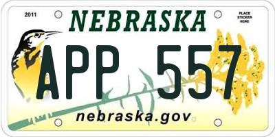 NE license plate APP557
