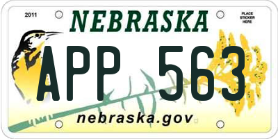 NE license plate APP563