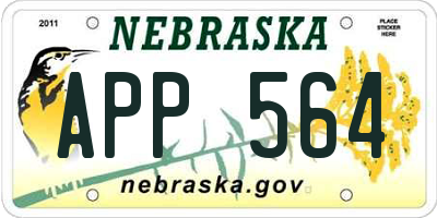 NE license plate APP564