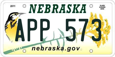 NE license plate APP573