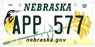 NE license plate APP577