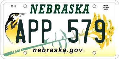 NE license plate APP579