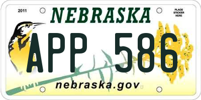 NE license plate APP586