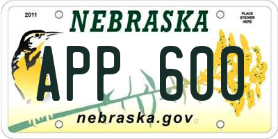 NE license plate APP600