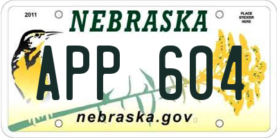 NE license plate APP604