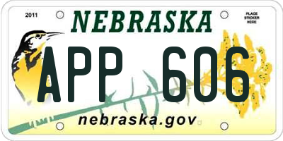 NE license plate APP606