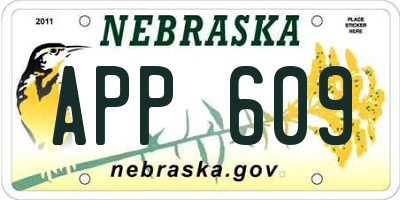 NE license plate APP609