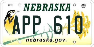 NE license plate APP610