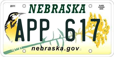 NE license plate APP617