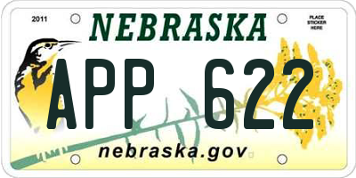 NE license plate APP622