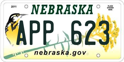 NE license plate APP623