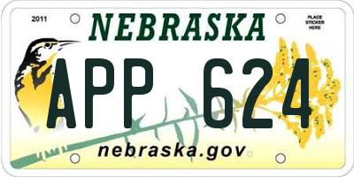NE license plate APP624