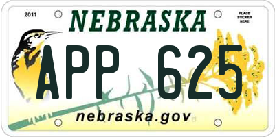 NE license plate APP625