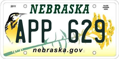 NE license plate APP629