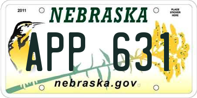 NE license plate APP631