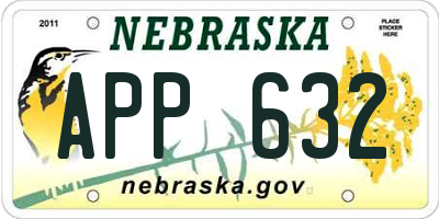 NE license plate APP632