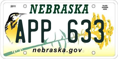 NE license plate APP633