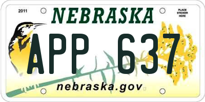 NE license plate APP637