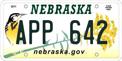 NE license plate APP642