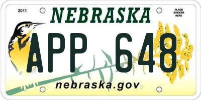 NE license plate APP648