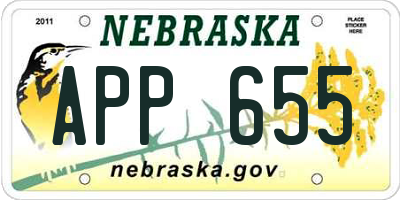 NE license plate APP655