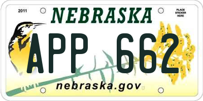 NE license plate APP662