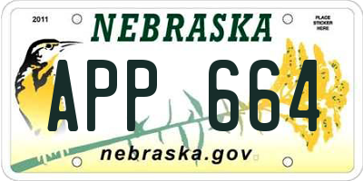 NE license plate APP664