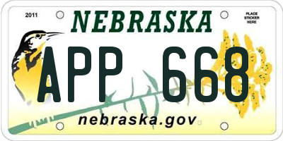 NE license plate APP668