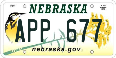 NE license plate APP677