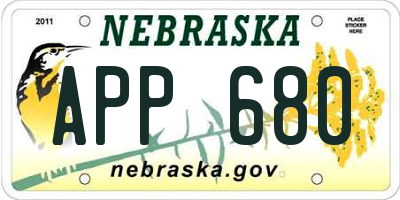 NE license plate APP680