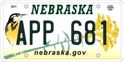 NE license plate APP681