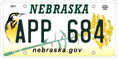 NE license plate APP684