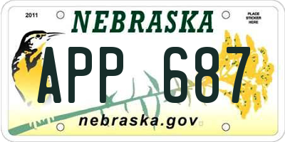 NE license plate APP687