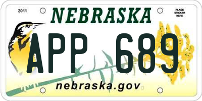 NE license plate APP689