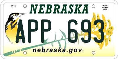 NE license plate APP693