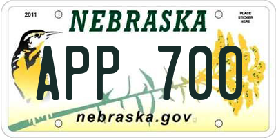 NE license plate APP700