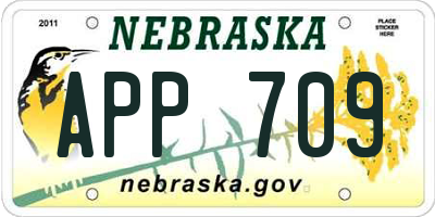 NE license plate APP709