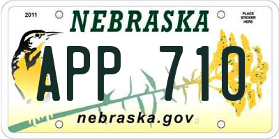 NE license plate APP710