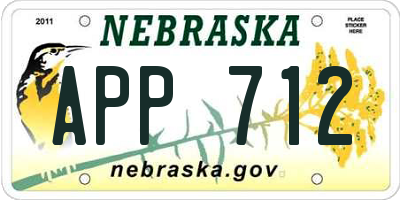 NE license plate APP712