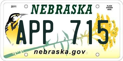 NE license plate APP715