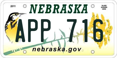NE license plate APP716