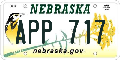 NE license plate APP717