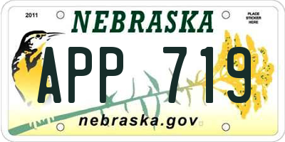 NE license plate APP719