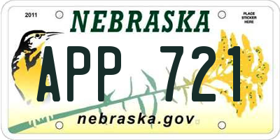 NE license plate APP721