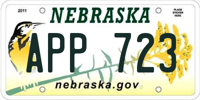 NE license plate APP723
