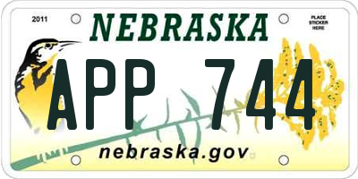 NE license plate APP744
