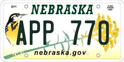 NE license plate APP770
