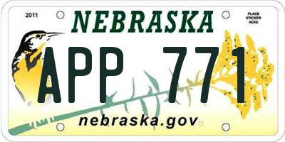 NE license plate APP771