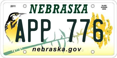 NE license plate APP776