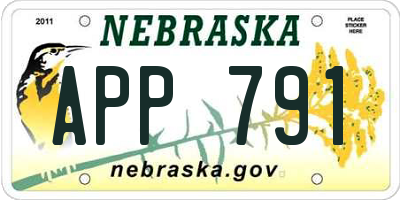 NE license plate APP791